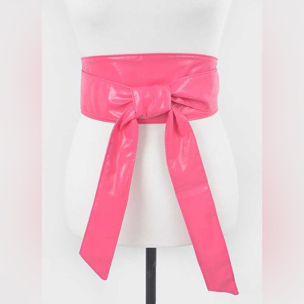 Vegan Leather Obi Adjustable Waist Statement Belt